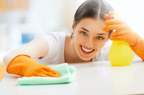 Vacuuming a mattress to remove dust and debris