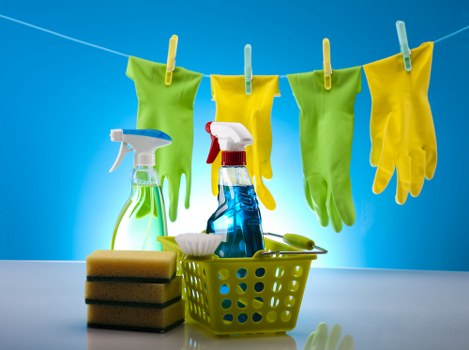 Furniture fabric cleaning process in a home setting